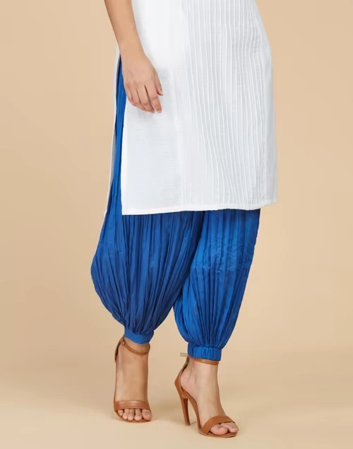 Blue Cotton Full Length Salwar 4 Blue Cotton Full Length Salwar