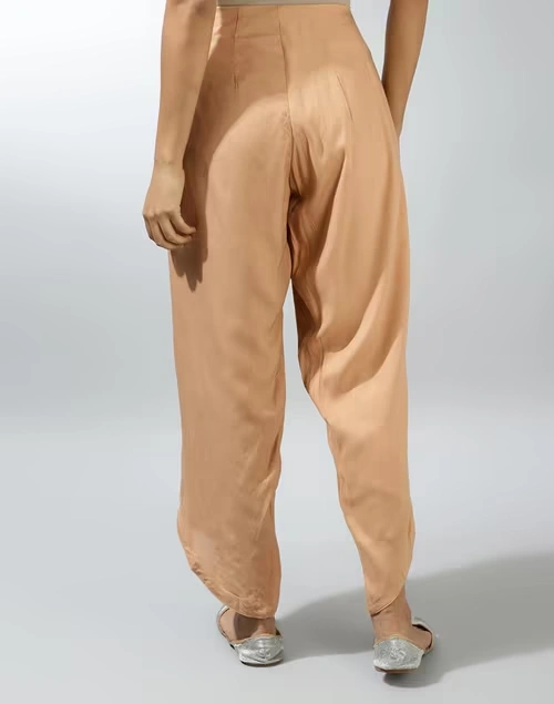 Beige Viscose Full Length Dhoti