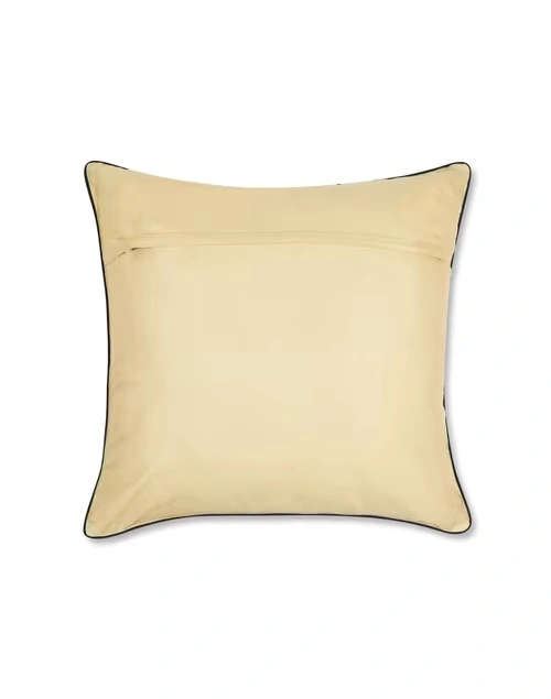 Beige Viscose Silk Madhubani Printed Cushion Cover 3 Beige Viscose Silk Madhubani Printed Cushion Cover