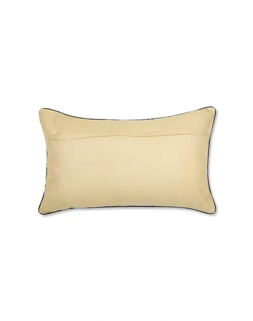 Beige Viscose Silk Madhubani Printed Cushion Cover 3 Beige Viscose Silk Madhubani Printed Cushion Cover