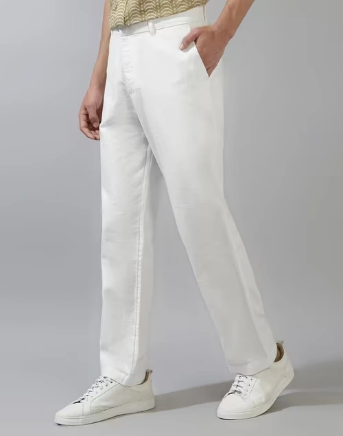 White Cotton 808 Straight Leg Pants