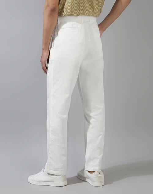 White Cotton 808 Straight Leg Pants