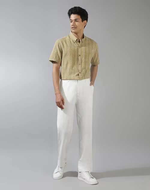 White Cotton 808 Straight Leg Pants