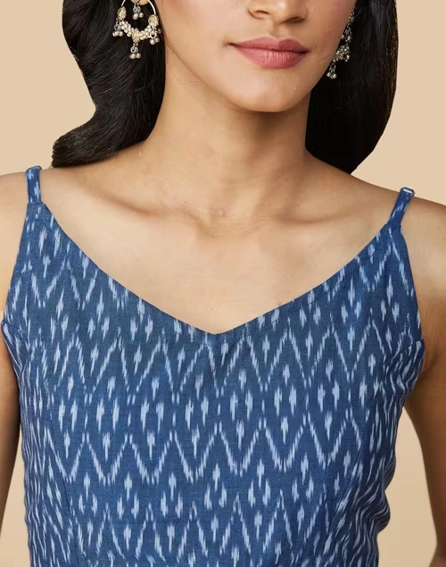 Blue Cotton Ikat Blouse