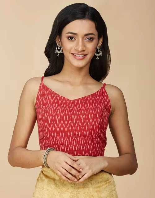 Pink Cotton Ikat Blouse