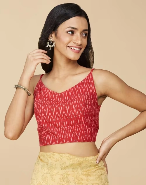 Pink Cotton Ikat Blouse