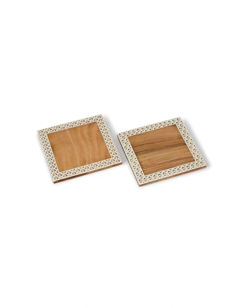 Brown Aavegh Cutwork Wood Trivet Set Of 2