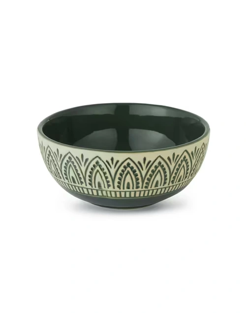 Green Leela Ceramic Serving Bowl Large