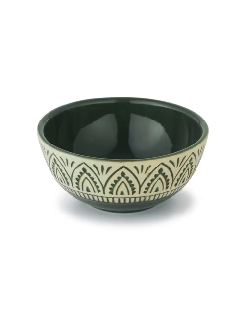 Green Leela Ceramic Serving Bowl Small