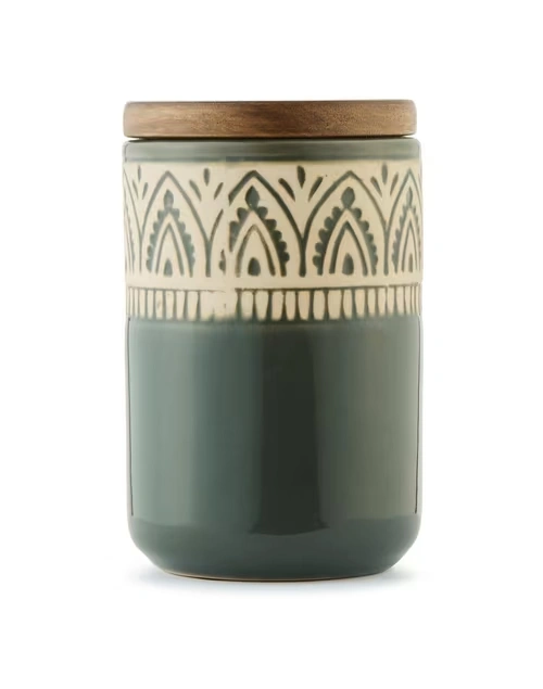 Green Leela Ceramic Jar Small