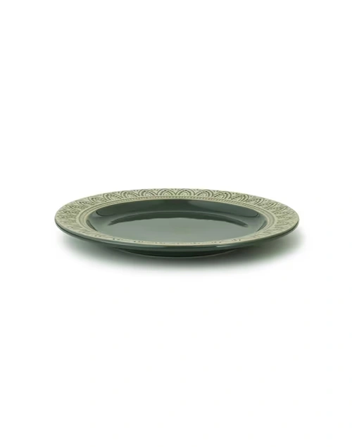 Green Leela Ceramic Dinner Plate