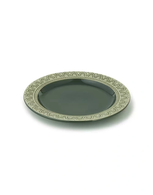 Green Leela Ceramic Dinner Plate 3 Green Leela Ceramic Dinner Plate