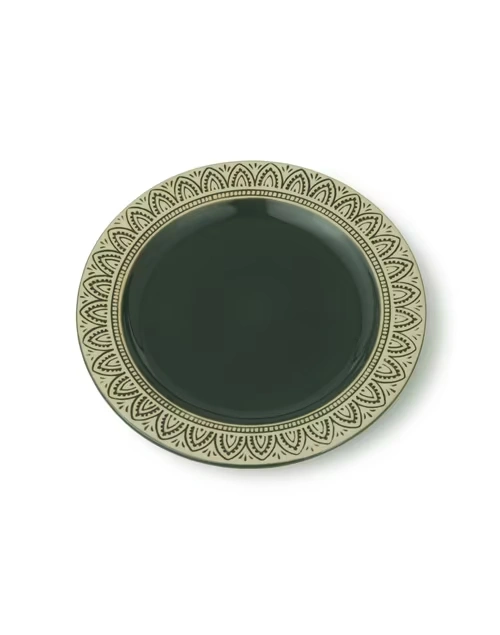 Green Leela Ceramic Dinner Plate 4 Green Leela Ceramic Dinner Plate