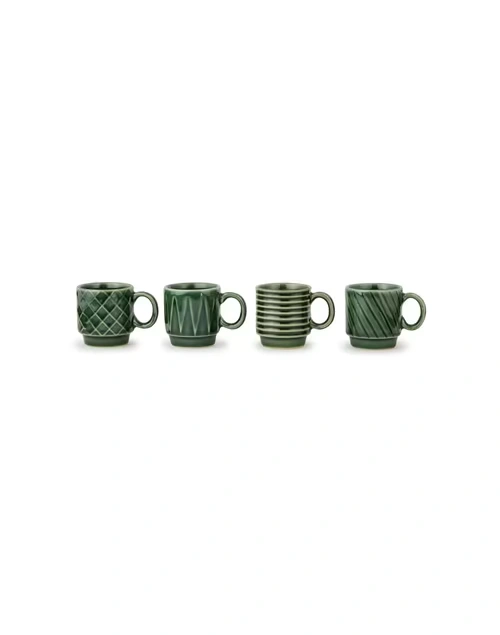 Green Aavegh Ceramic Cup Set Of 4