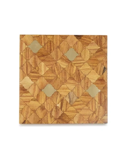Brown Aavegh Inlay Wood Trivet Set Of 2