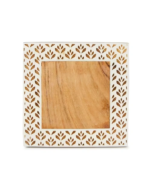 Brown Aavegh Cutwork Wood Coasters Set Of 4 4 Brown Aavegh Cutwork Wood Coasters Set Of 4