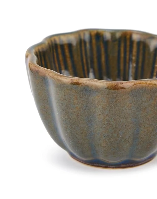 Green Phulwari Ceramic Chutney Bowl