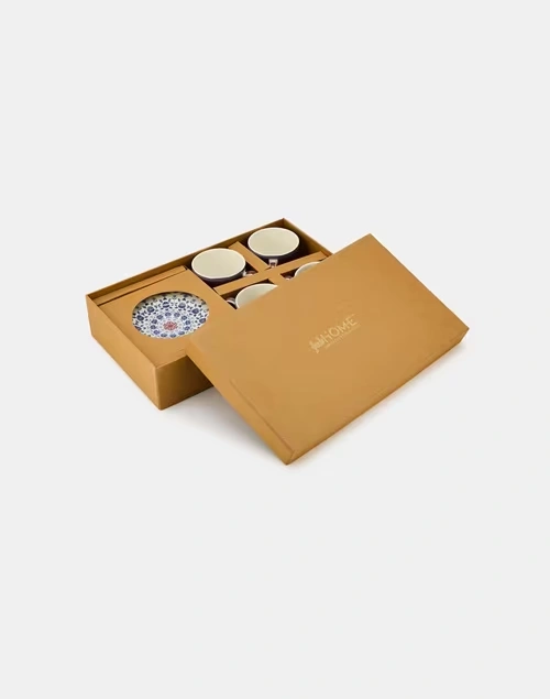 Multi Falak Ceramic Cup & Saucer Gift Set Of 4