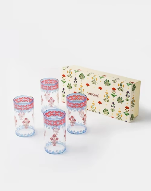 Multi Falak Glass Drinking Gift Set 4 Multi Falak Glass Drinking Gift Set