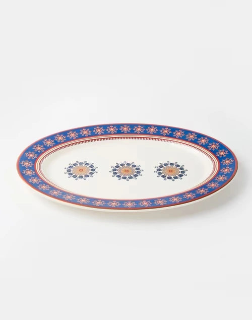 Multi Falak Ceramic Oval Platter Large