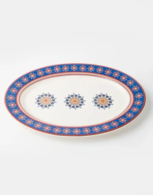 Multi Falak Ceramic Oval Platter Large