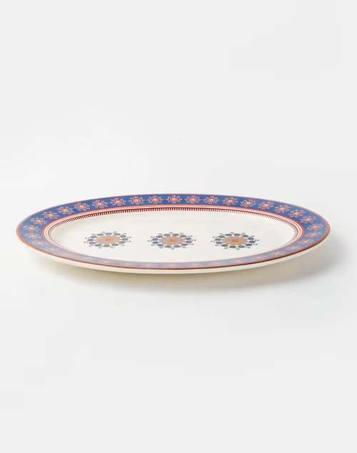 Multi Falak Ceramic Oval Platter Large