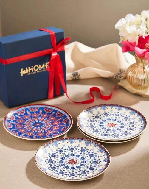 Multi Falak Ceramic Snack Plate Gift Set