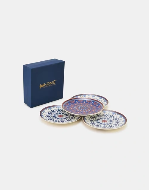 Multi Falak Ceramic Snack Plate Gift Set 4 Multi Falak Ceramic Snack Plate Gift Set