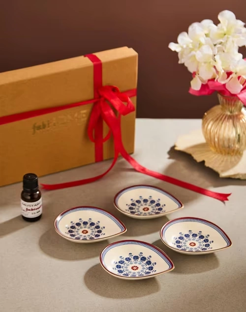 Multi Falak Ceramic Diya Gift Set