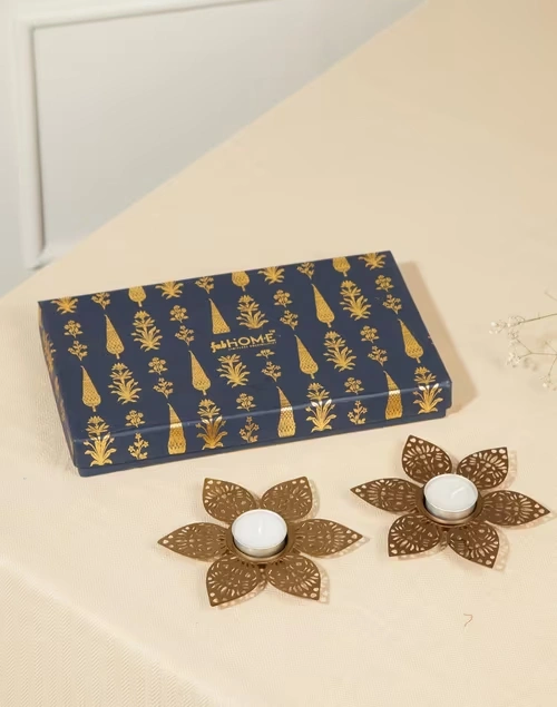 Gold Metal Tlite Holder Shalimar Gift Set