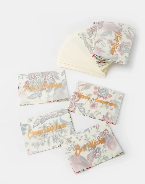 Multi Paper Printed Gift Card Set Of 12 3 Multi Paper Printed Gift Card Set Of 12