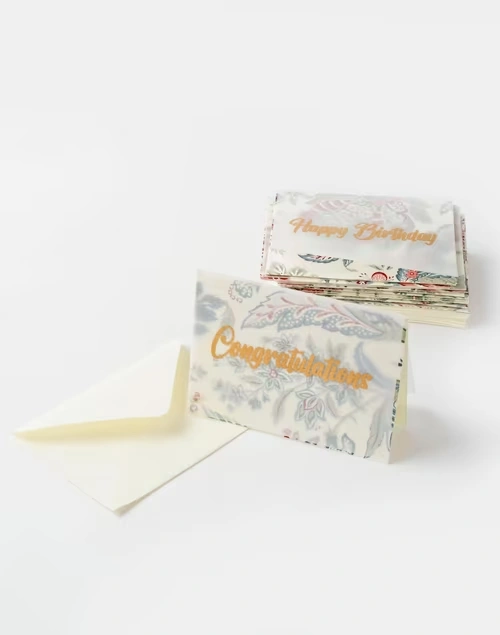 Multi Paper Printed Gift Card Set Of 12 4 Multi Paper Printed Gift Card Set Of 12