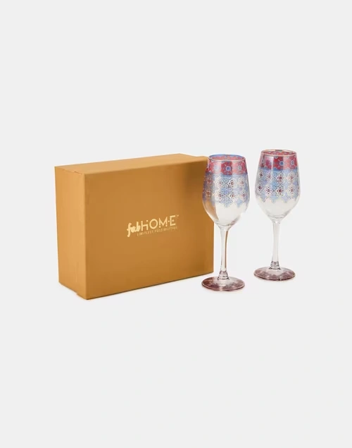 Multi Falak Glass Goblet Gift Set Of 2
