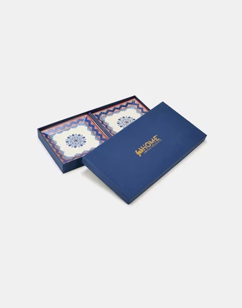 Multi Falak Ceramic Square Platter Gift Set Of 2 3 Multi Falak Ceramic Square Platter Gift Set Of 2