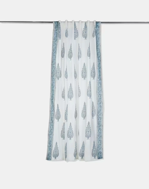 Blue Sirsa Cotton Hand Block Printed Semi Sheer 5 Feet | 1Pc 3 Blue Sirsa Cotton Hand Block Printed Semi Sheer 5 Feet | 1Pc