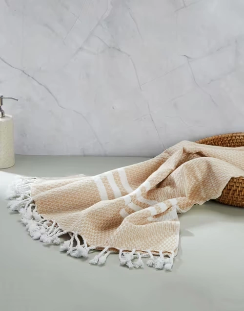 Beige Omar Cotton Honeycomb Towel