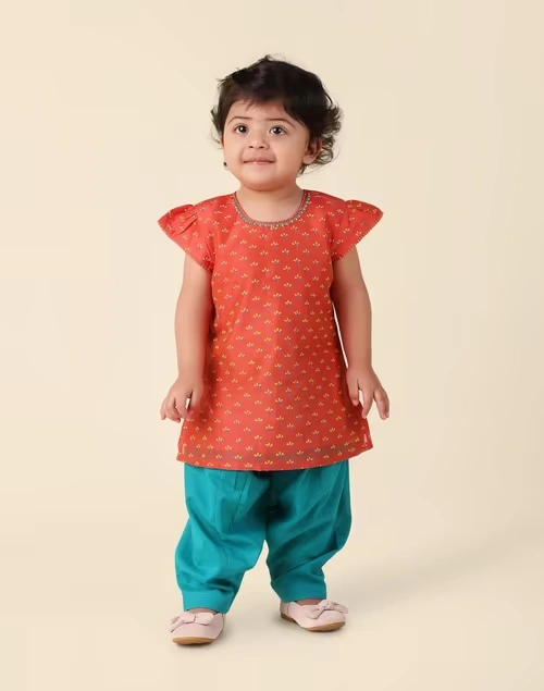 Pink Cotton Silk Hand Block Printed 2Pc Salwar Set