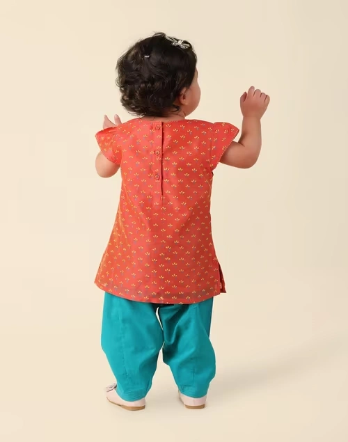 Pink Cotton Silk Hand Block Printed 2Pc Salwar Set