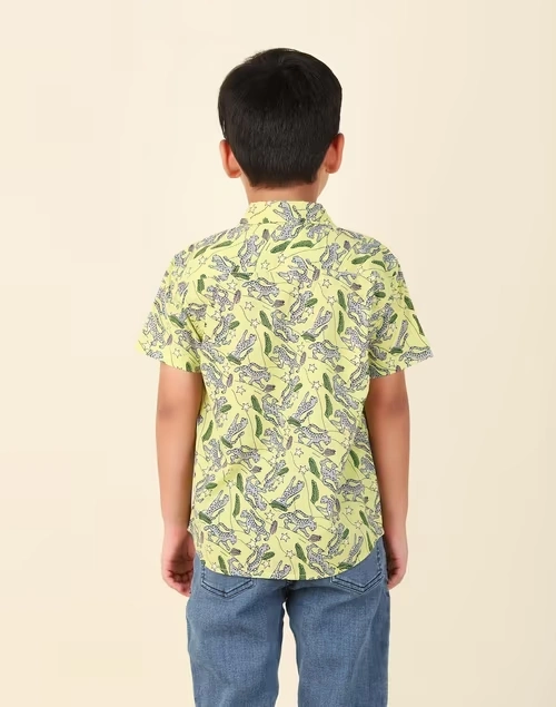 Purple Cotton Printed Shirt