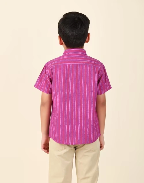 Purple Cotton Printed Shirt