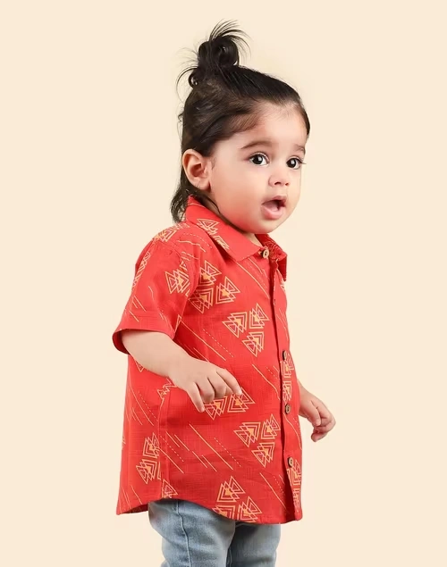 Red Cotton Printed Shirt 3 Red Cotton Printed Shirt