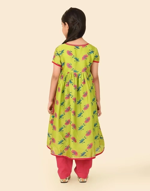 Green Cotton Silk Printed 2pc Salwar Set