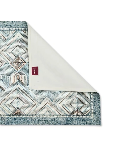 Blue Earth Files Cotton Hand Block Printed Mat | Set of 6 4 Blue Earth Files Cotton Hand Block Printed Mat | Set of 6