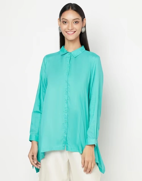 Modal Slub Asymmetric Shirt