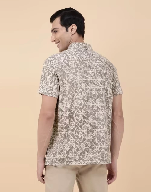 Grey Cotton Printed Bush Shirt 3 Grey Cotton Printed Bush Shirt