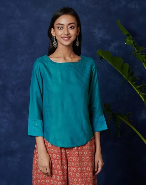 Viscose Tussar Dobby Weave Top