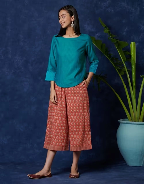 Viscose Tussar Dobby Weave Top