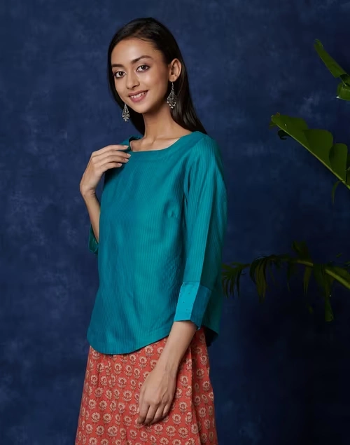 Viscose Tussar Dobby Weave Top