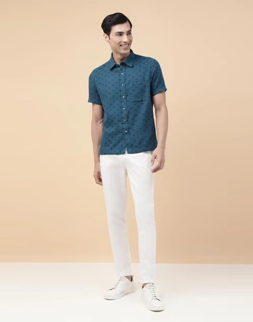 Blue Cotton Bush Shirt
