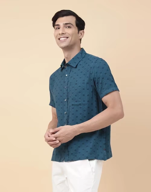 Blue Cotton Bush Shirt